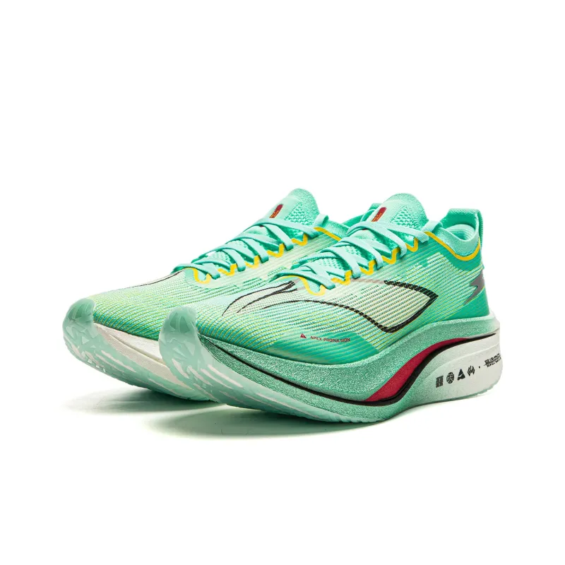 LiNing Feidian 4 Elite Cushioning Anti Slip Wear Resistant Breathability Low Top Running Shoes Unisex Cyan Yellow-2