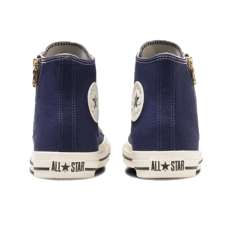 Converse All Star GOLDZIP HI Durable Cushioning High Top Canvas Shoes Unisex Dark Blue Japan Version-4
