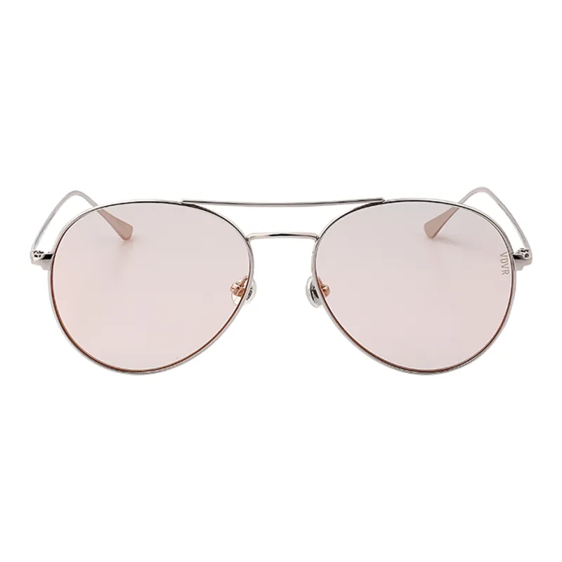 VEDI VERO Polyamide Nylon Aviator Sunglasses Unisex Silver-1