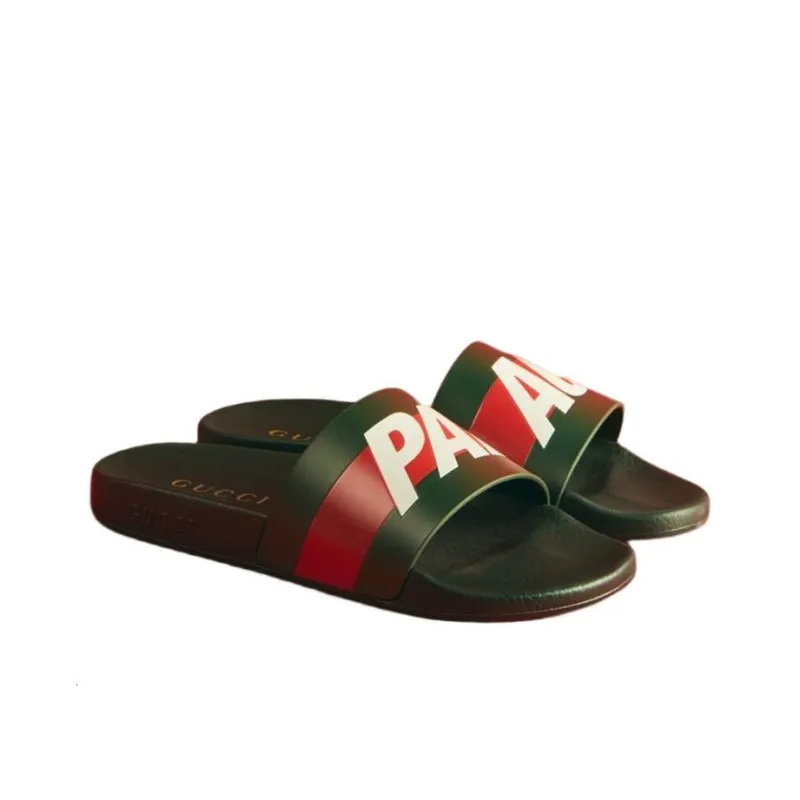 GUCCI Palace X GUCCI Logo Web Slide Sandal Black Women's-3