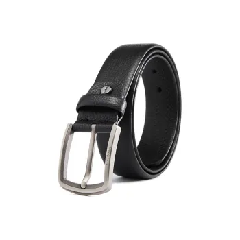 PIERRE CARDIN Fashion Vintage Pin Buckle Top Grain Cow Leather Belts Men's Gunmetal
