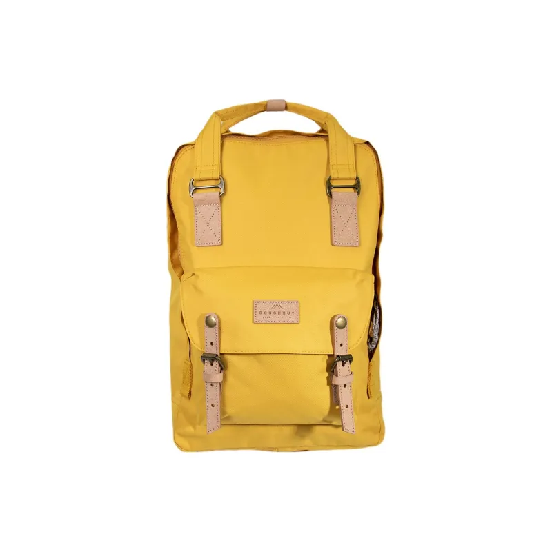 Doughnut Recycled Material Backpack Large Size Unisex Mustard Yellow-0