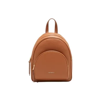 COCCINELLE Grained Leather Backpack Medium Size Women's Brown