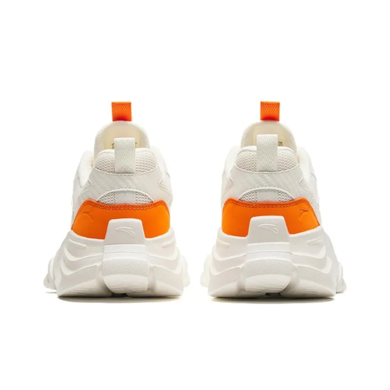 Anta Life Collection Cushioned Slip Resistant Low Top Casual Shoes Men's White Orange-3