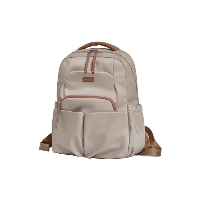 LEFF Nylon Fabric Backpack Medium Size Women's Milk Tea Apricot-1