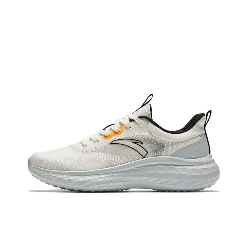 Anta Running Collection Anti-Slip Wear-Resistant Low-Top Running Shoes Men's White Gray Black-0