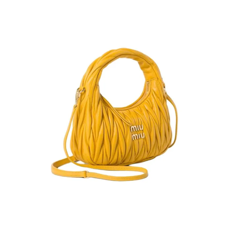 MIU MIU Wander Series Leather Hobo Bag Shoulder Bag Crossbody Bag Handbag Women's Leather-1