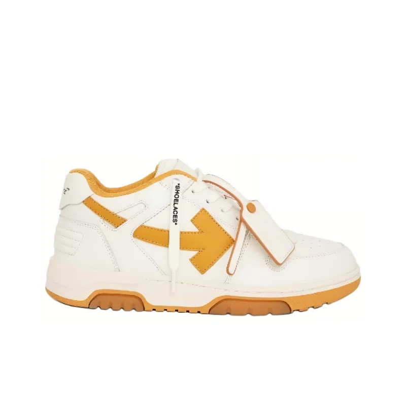 OFF WHITE Out Of Office Ooo Low Tops White Ocher Yellow-1