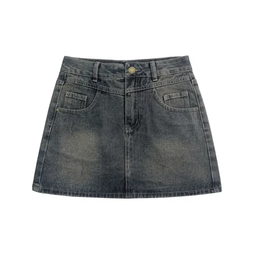 FOREVER 21 Denim Short Skirts Women's Concrete Gray