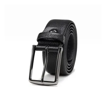 PIERRE CARDIN Fashion Trend Belt With Pin Buckle Top Grain Cow Leather Belts Men's Black