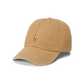 Polo Ralph Lauren Cotton Elastane Fiber Baseball Caps Unisex Beige