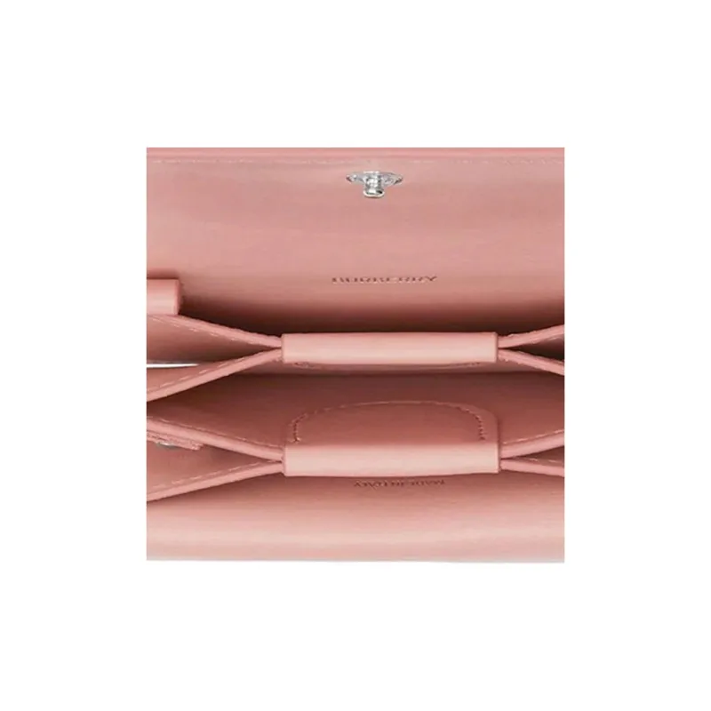 Burberry Cow Leather Shoulder Bag Women's Pink-5