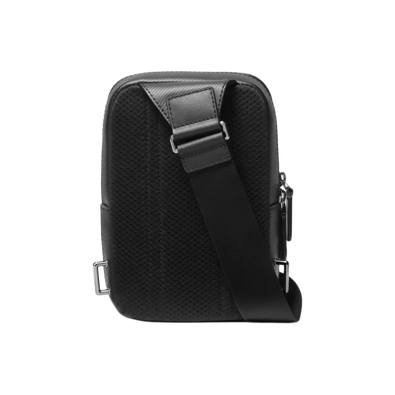 MICHAEL KORS Split Cow Leather With Textile Shoulder Bag, Crossbody Bag Medium Size Men's Black-1