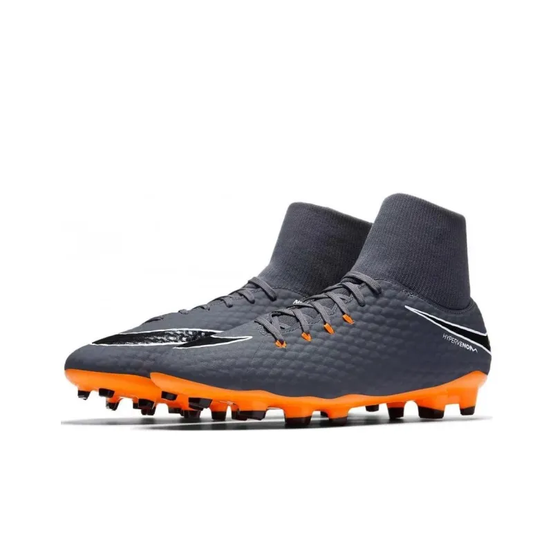 Nike AG Rubber Short Studs Cushioning Anti-Slip And Wear-Resistant Soccer Shoes Men's Blue Orange-2