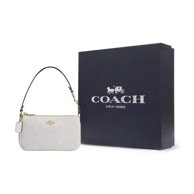 COACH Nolita Signature Coated Canvas Shoulder Bag Handbag Mahjong Small Size Women's Chalk White-7