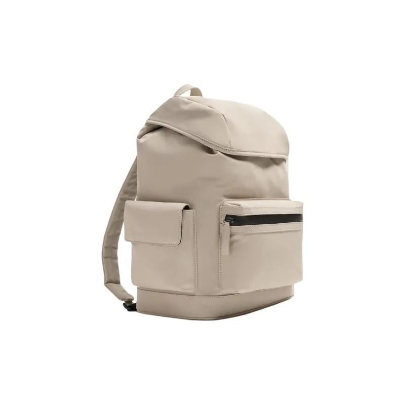 ZARA Polyurethane Backpack Large Size Men's Pearl Gray-1