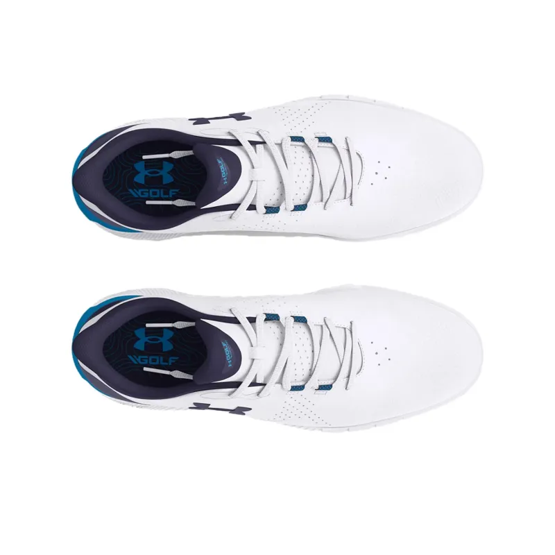 Under Armour Hovr Drive Fade Spikeless Golf Wide 'White Midnight Navy'-3