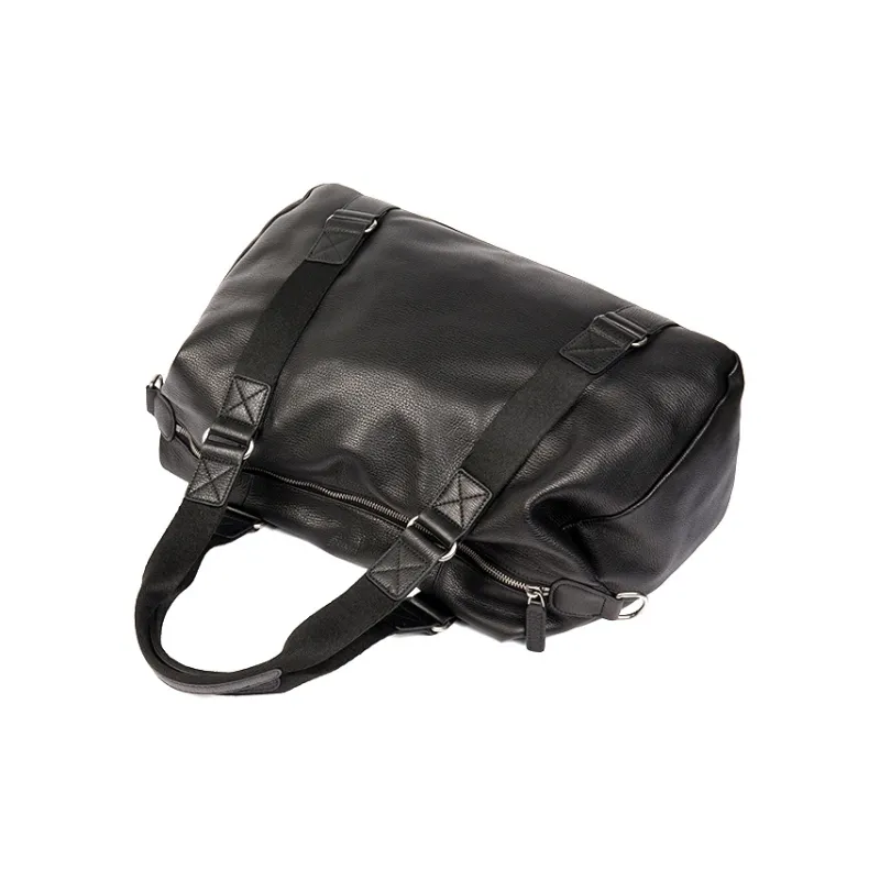 DOSRFINI Cow Leather Travel Bag Regular Men's Black-3