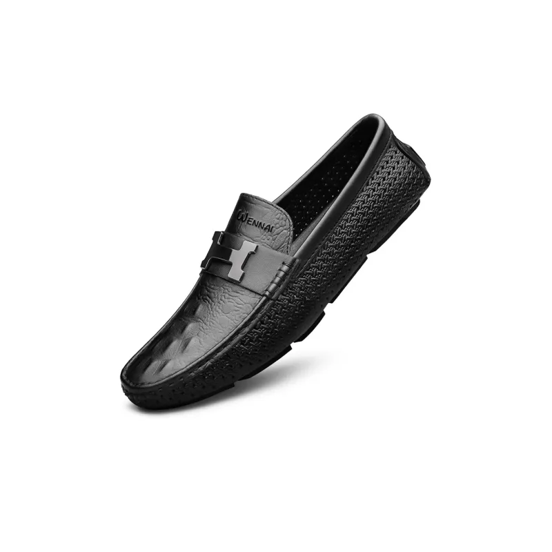 Wen Nai Loafers Men Black-2