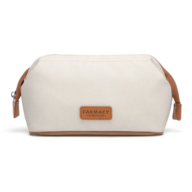 Farmacy PU Clutch Toiletry Bag Storage Bag Makeup Bag Medium Size Women's Black/Khaki/Green-4