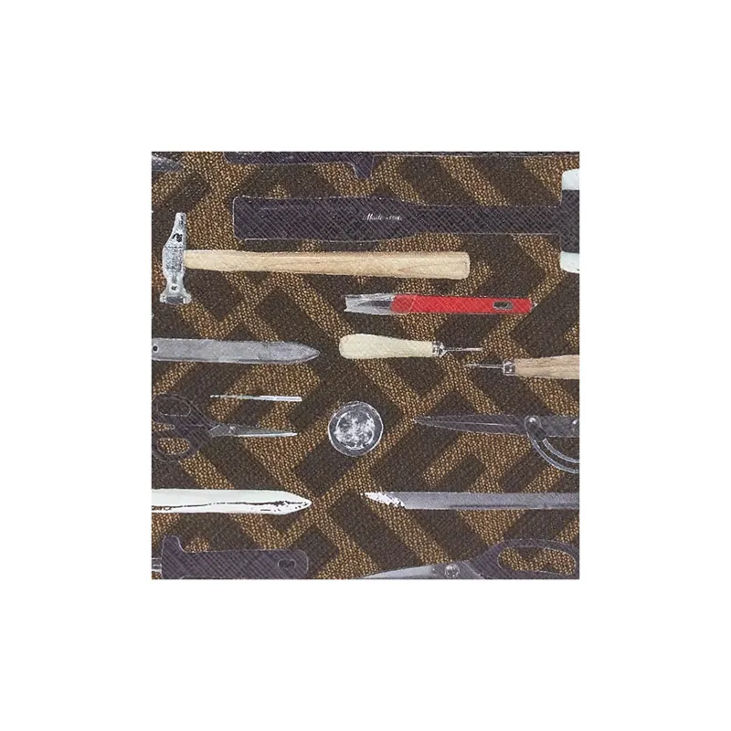 FENDI FF Canvas Wallet Men's Brown-3