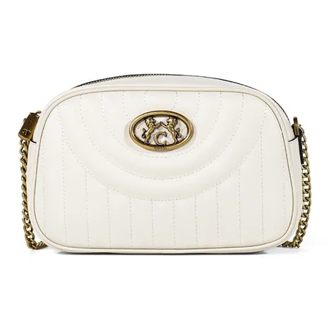 COOGI Cow Leather Camera Bag Shoulder Bag Crossbody Bag Women's White/Red