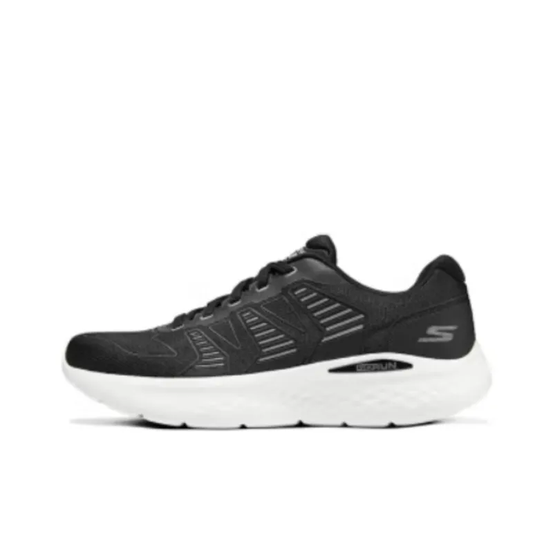 Skechers Cushioned Anti Slip Wear Resistant Breathable Lightweight Low Top Casual Shoes Men's Black White-0