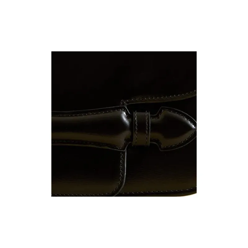MARK CROSS Box Calf Palmetto Leather Patchwork Calfskin Clutch Women's Black-3