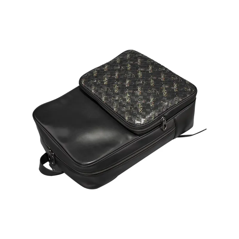 PULUWIRR Cow Leather Backpack Regular Unisex Black-3