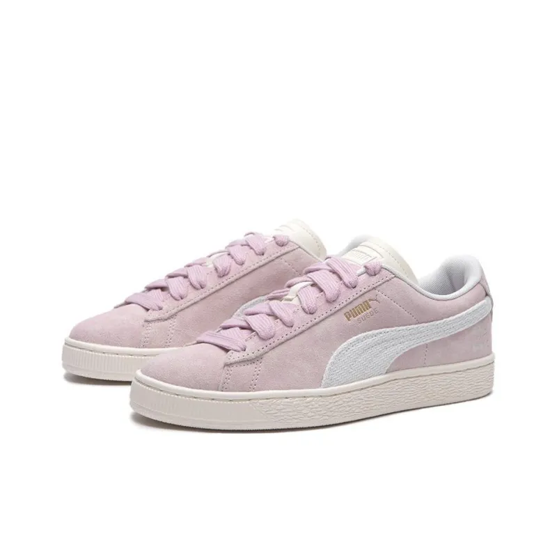 PUMA Suede Wear Resistant Low Top Skateboard Shoes Unisex Pink-1