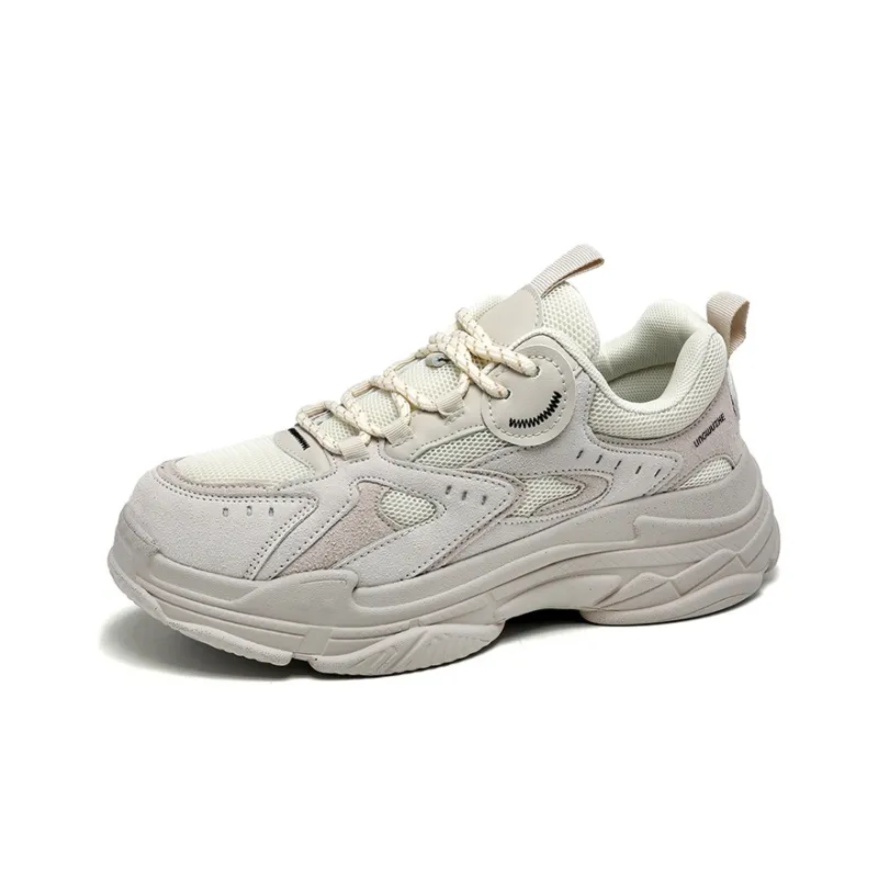 Lingwuzhe Cushioning Abrasion Resistant Lightweight Height Increasing Mat Low Top Chunky Sneakers Unisex-1