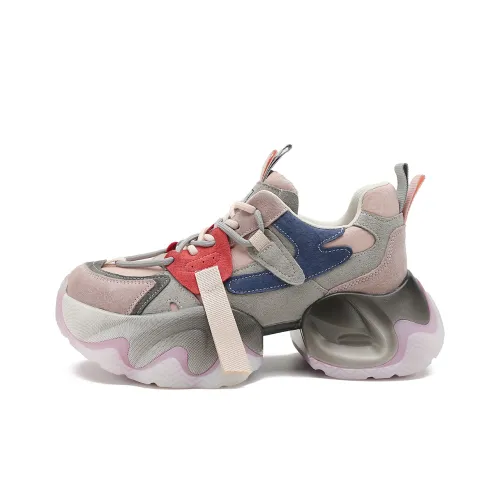 D:FUSE SCANDINAVIA Chunky Sneakers Women's Low-Top Gray Pink