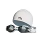 Black White Swim Goggles+Swimming Cap[Default Goggles Sent As Plano]