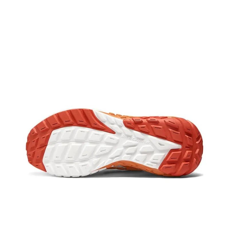 Skechers Cushioning Wear Resistant Low Top Casual Shoes Men's White Orange-6