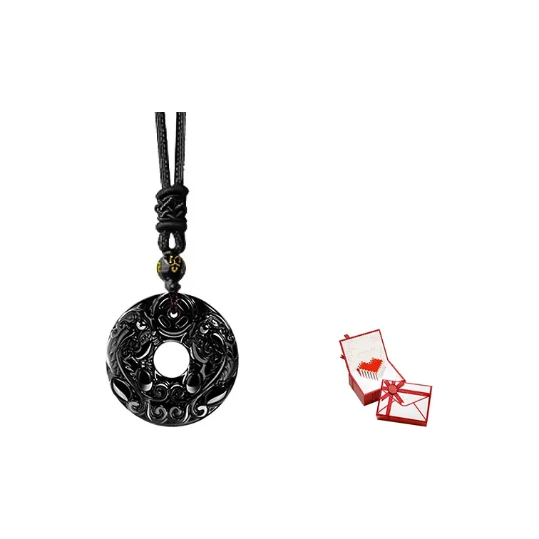 ZHOUBAIFU Obsidian Jade Necklaces Unisex-11