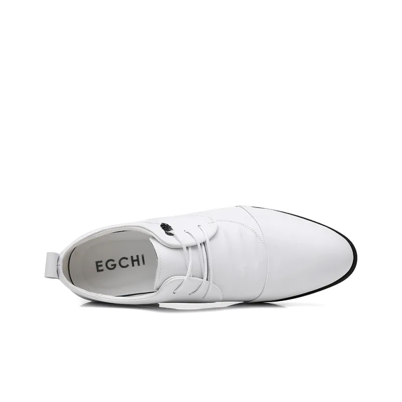 EGCHI Dress Shoes Men Mid Top Black/White-6