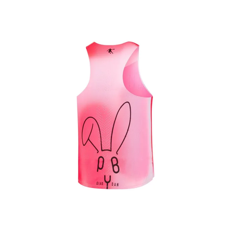 QIAODAN Tank Tops Men's Fluorescent Ghost Pink Print-1
