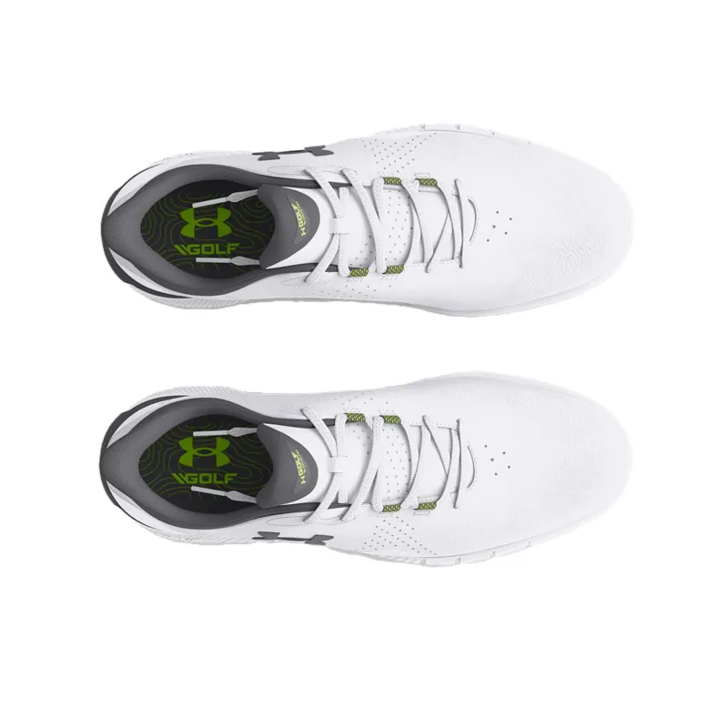 Under Armour Drive Fade Spikeless Anti-Slip Wear-Resistant Low-Top Golf Shoes Men's White Green-3