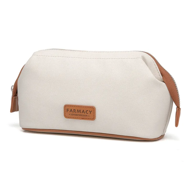 Farmacy PU Clutch Toiletry Bag Storage Bag Makeup Bag Medium Size Women's Black/Khaki/Green-5