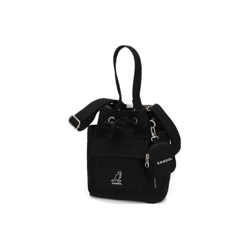KANGOL Canvas Bucket Bag Canvas Bag Shoulder Bag Crossbody Bag Handbag Regular Unisex Black-1