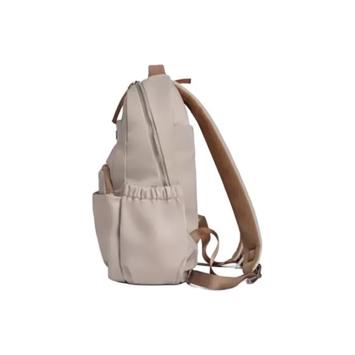 LEFF Nylon Fabric Backpack Medium Size Women's Milk Tea Apricot-2