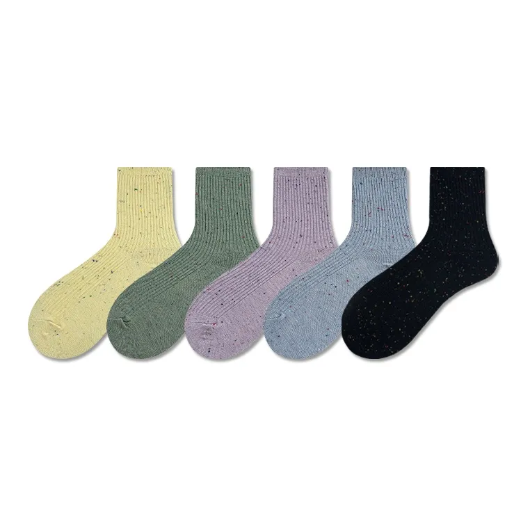 COTTON CHEESE Mid Calf Socks Women's 5 Pack-3