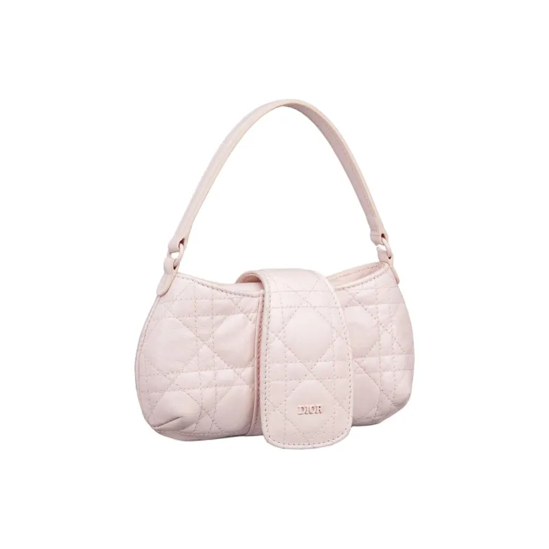 DIOR Matte Sheepskin One Shoulder Handbags Kids' Pink-1