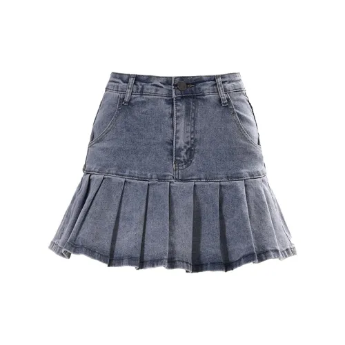 ZAZN Denim Short Skirts Women's Light Blue