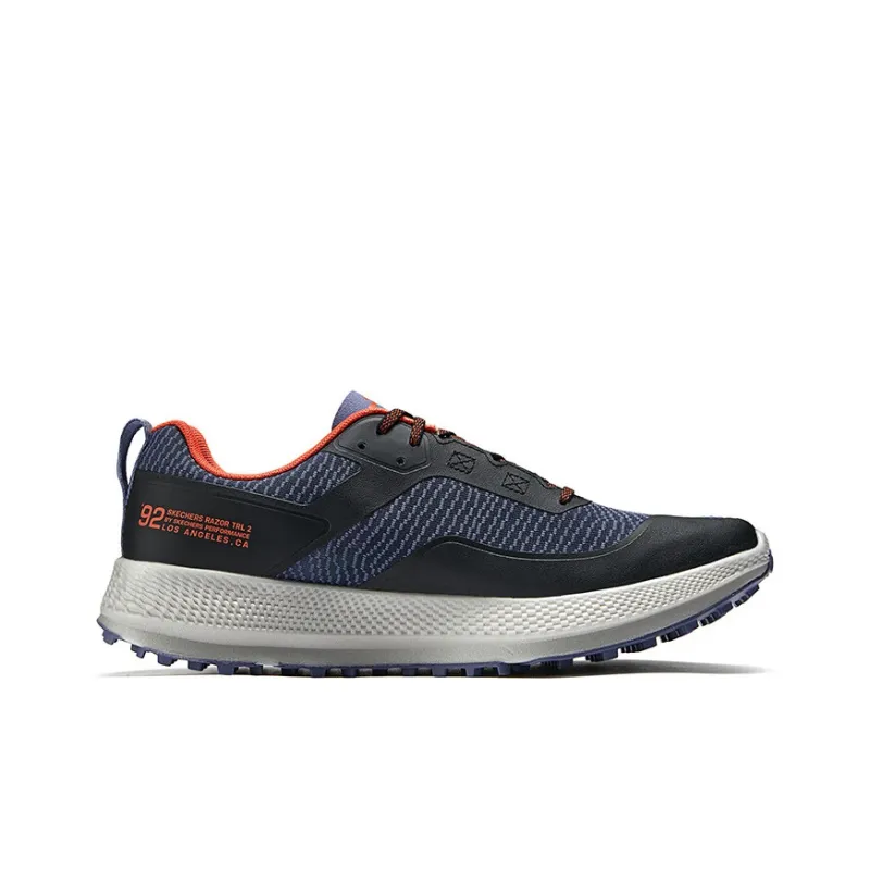 Skechers Cushioning Wear Resistant Low Top Running Shoes Men's Black Orange-1