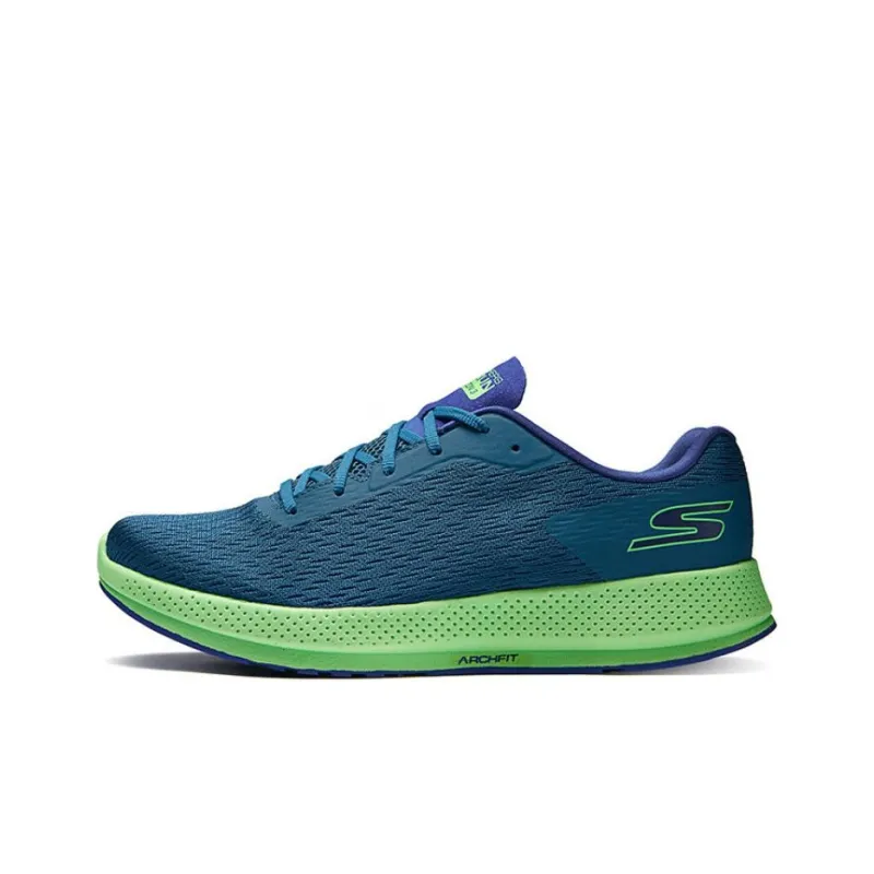 Skechers Cushioning Wear Resistant Low Top Running Shoes Men's Blue Green-0