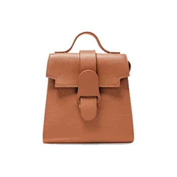 SENREVE Top Grain Cow Leather Luxury Commute Shoulder Bag, Crossbody Bag, Handbag Small Size Women's Chestnut Brown