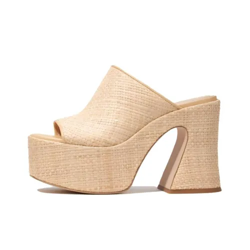 COACH Rubber Sole Abrasion-Resistant Slide Slippers Women's Nude