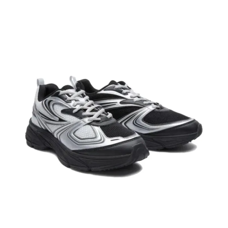 FILA Interrun Cushioning, Wear Resistant Low Top Running Shoes Unisex Black Silver-3