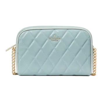 Kate Spade Quilted Leather Camera Bag, Shoulder Bag, Crossbody Bag Mini Women's Sky Blue